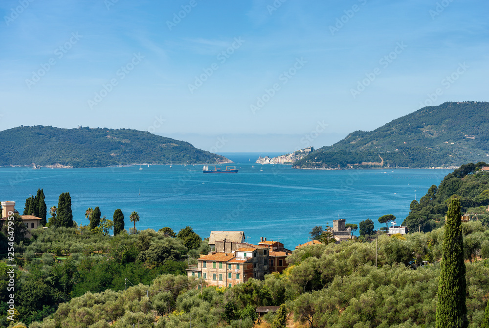 Gulf of La Spezia and Porto Venere town - Liguria Italy