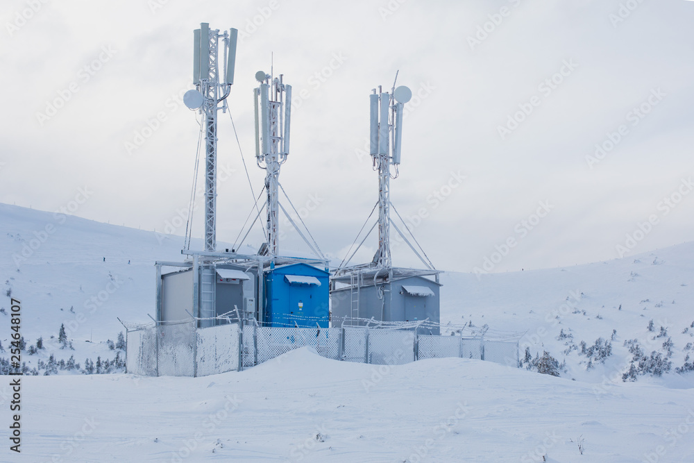 ski lift in the snowy mountains ski lift in the snowy mountains