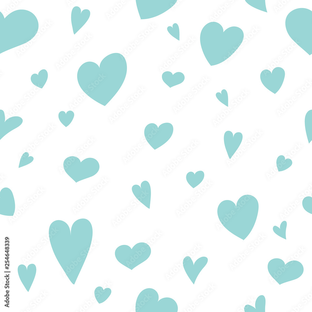 Cute seamless texture with colorful hearts. Valentine's Day, Mother's Day and Women's Day. Vector