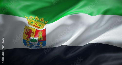 Bandera oficial de Extremadura, comunidad autónoma Española.
