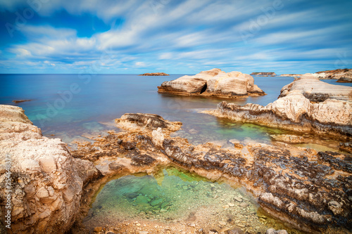 Sea caves on Coral bay coastline, Cyprus, Peyia, Paphos district