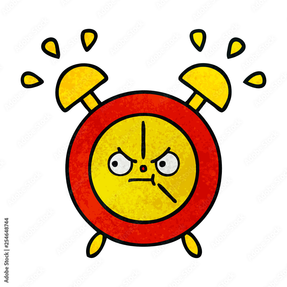 Obraz premium retro grunge texture cartoon alarm clock