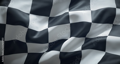 Vászonkép Black and white checkered racing flag.