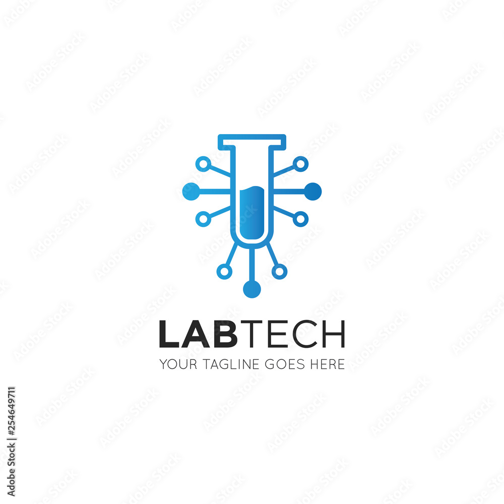 laboratory tube logo and icon vector illustration design template