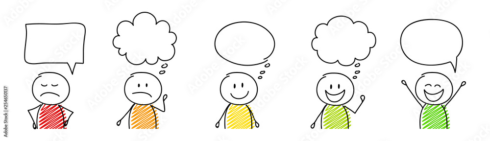 Cartoon people with empty speech bubbles - set. Vector Stock Vector | Adobe  Stock