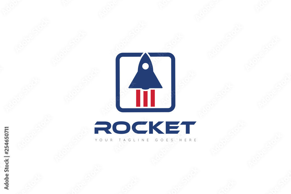 rocket logo and icon Vector illustration design Template