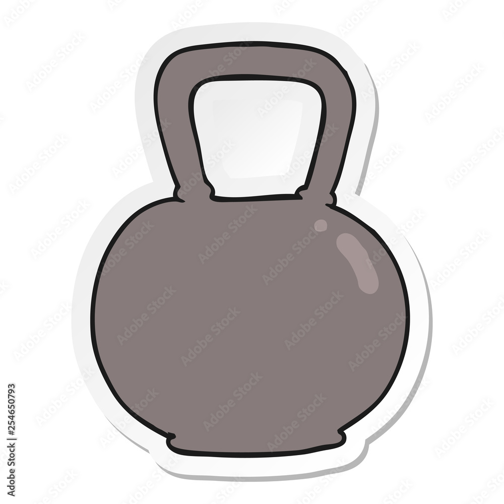 Obraz premium sticker of a cartoon kettle bell weight