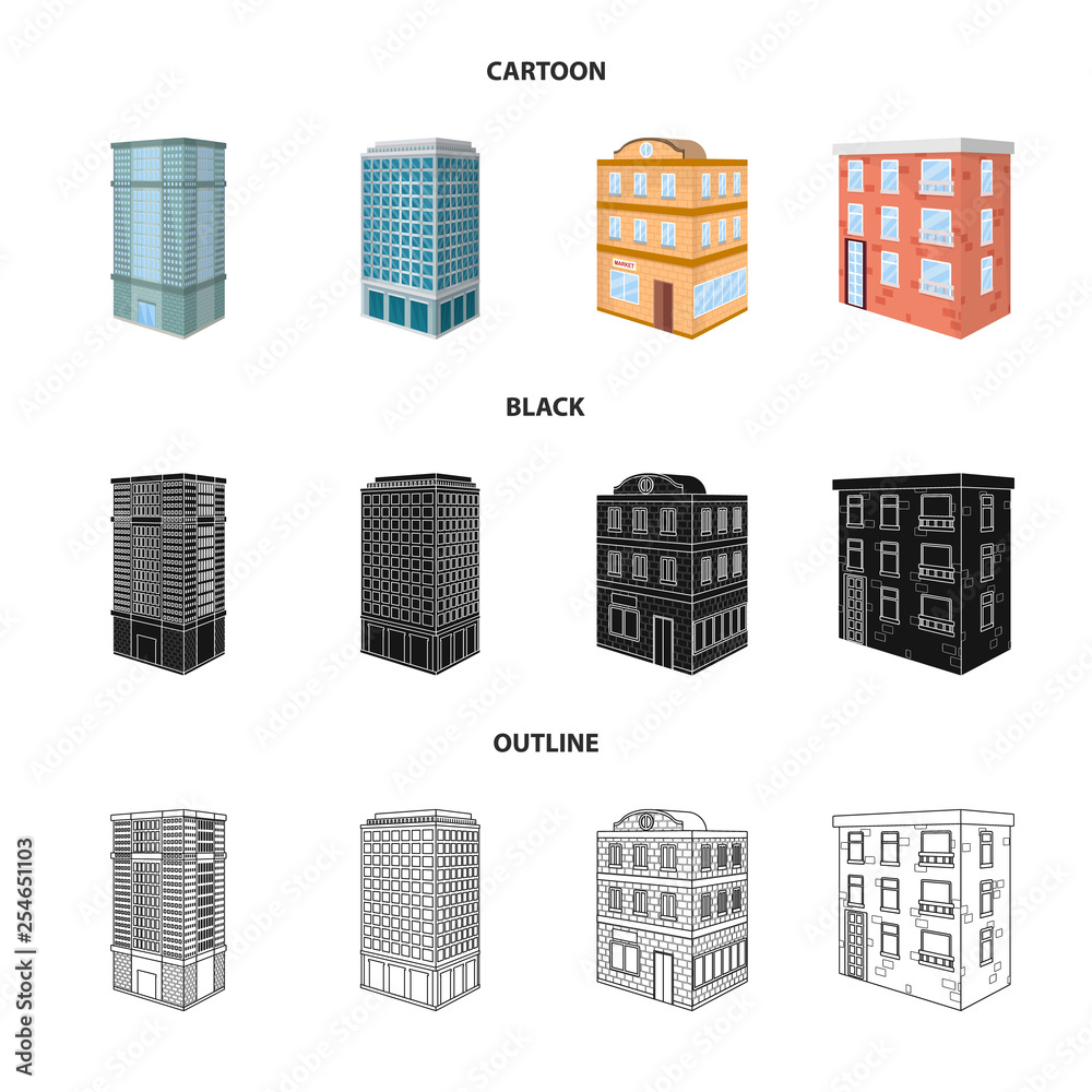 Vector design of construction and building icon. Collection of construction and estate vector icon for stock.