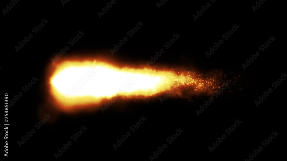 Shockwave Power Fire Meteor Loop/ Animation of a powerful fire comet with speed explosion wave effect, fluid distortion and turbulence effects seamless looping