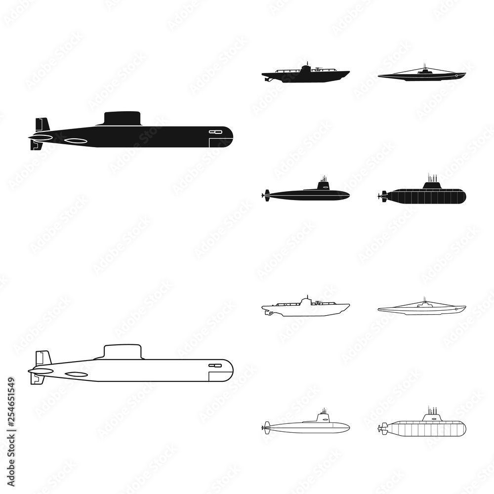 Isolated object of war  and ship icon. Collection of war  and fleet stock symbol for web.