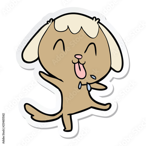 sticker of a cute cartoon dog