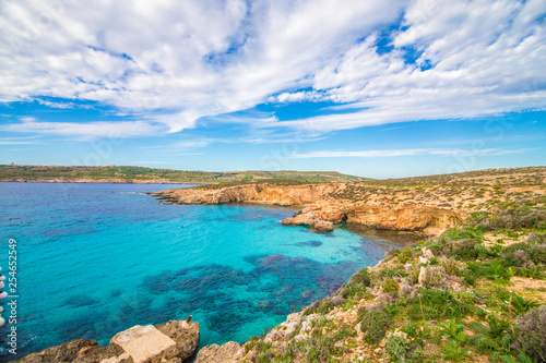 Beautiful landscape of Blue Lagoon of Malta island