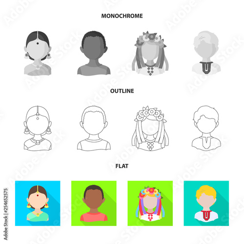 Vector illustration of imitator and resident sign. Set of imitator and culture stock symbol for web.