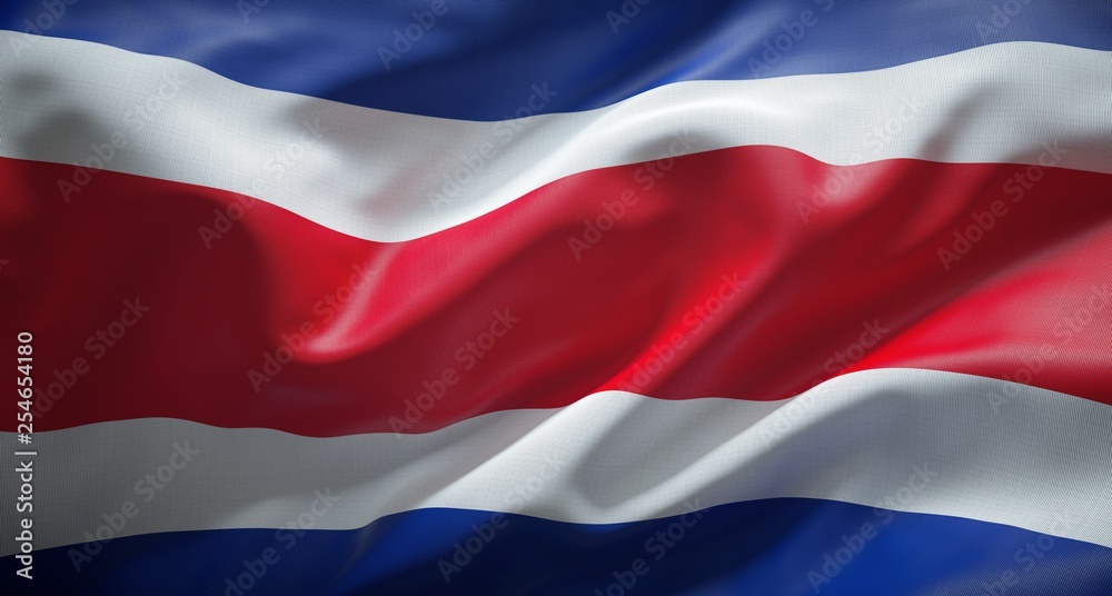 Bandera oficial de la República de Costa Rica. - obrazy, fototapety, plakaty 