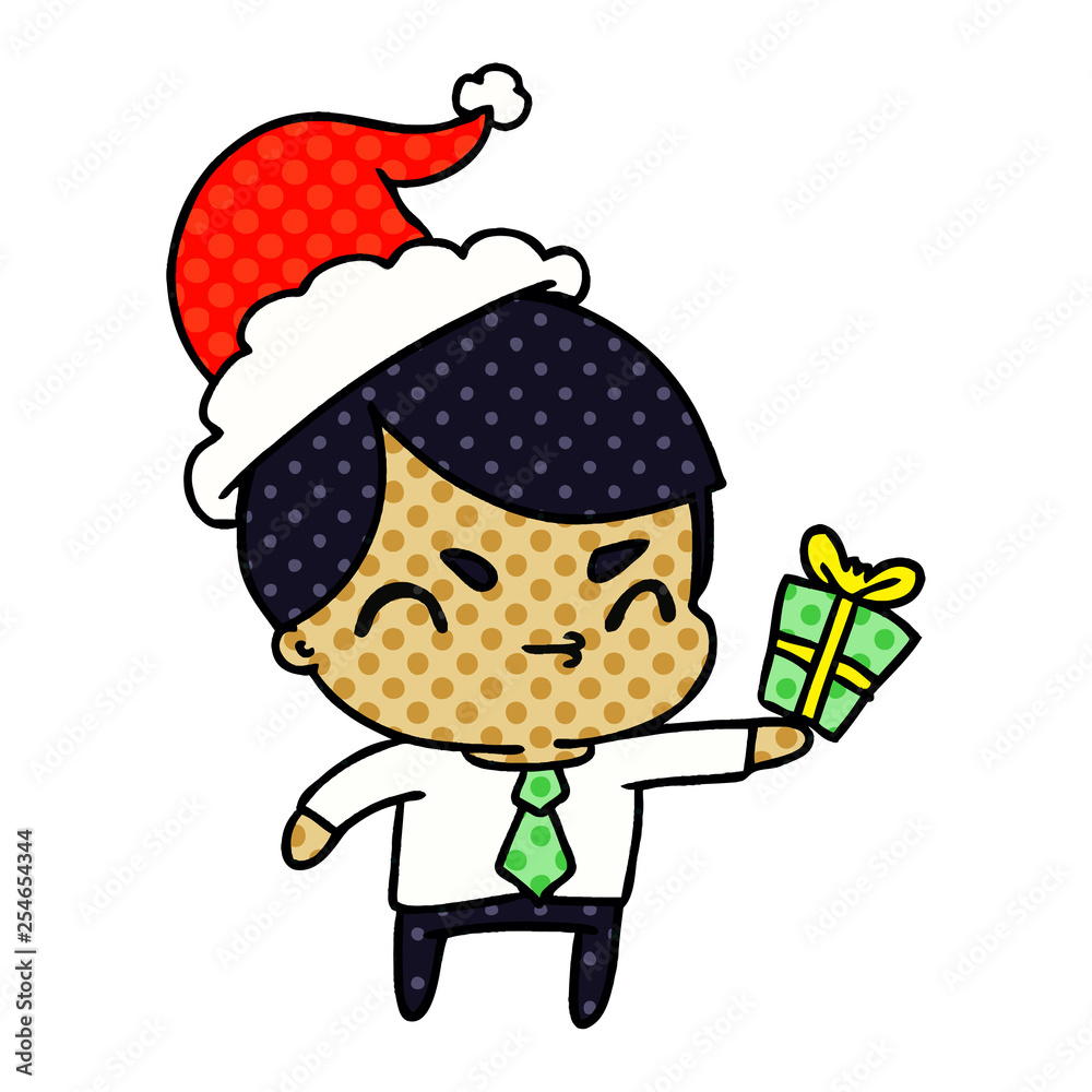 christmas cartoon of kawaii boy christmas cartoon of kawaii boy