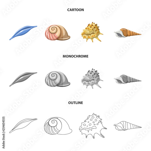 Isolated object of animal and decoration symbol. Set of animal and ocean stock symbol for web. © Svitlana