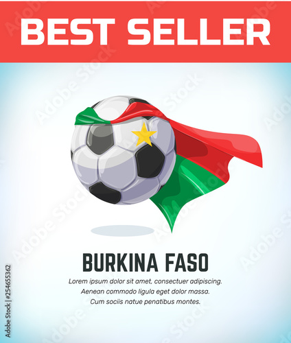 Burkina Faso football or soccer ball. Football national team. Vector illustration
