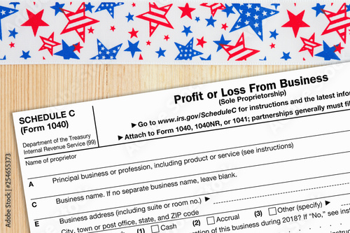 A US Federal tax 1040 schedule C income tax form