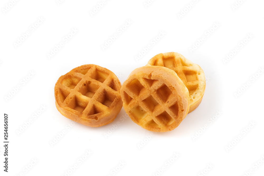 Belgian thick waffle isolated on white Belgian thick waffle isolated on white