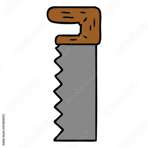 cartoon doodle of a metal saw