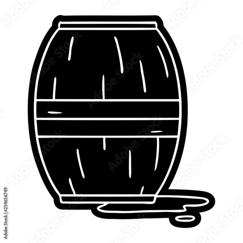 cartoon icon drawing of a wine barrel