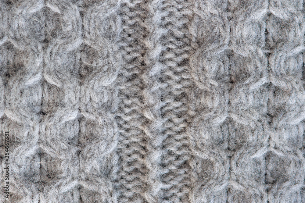 Handmade woolen fabric close-up Handmade woolen fabric close-up