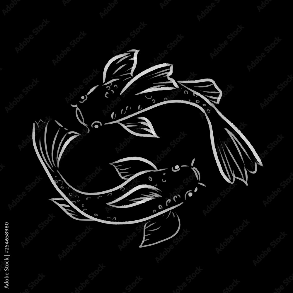 Fototapeta premium fish line illustration