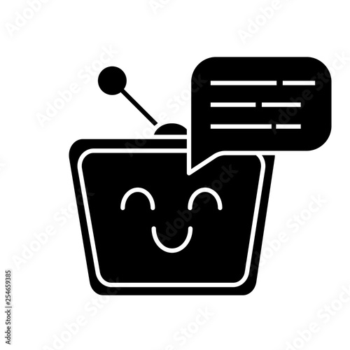 Chatbot message glyph icon