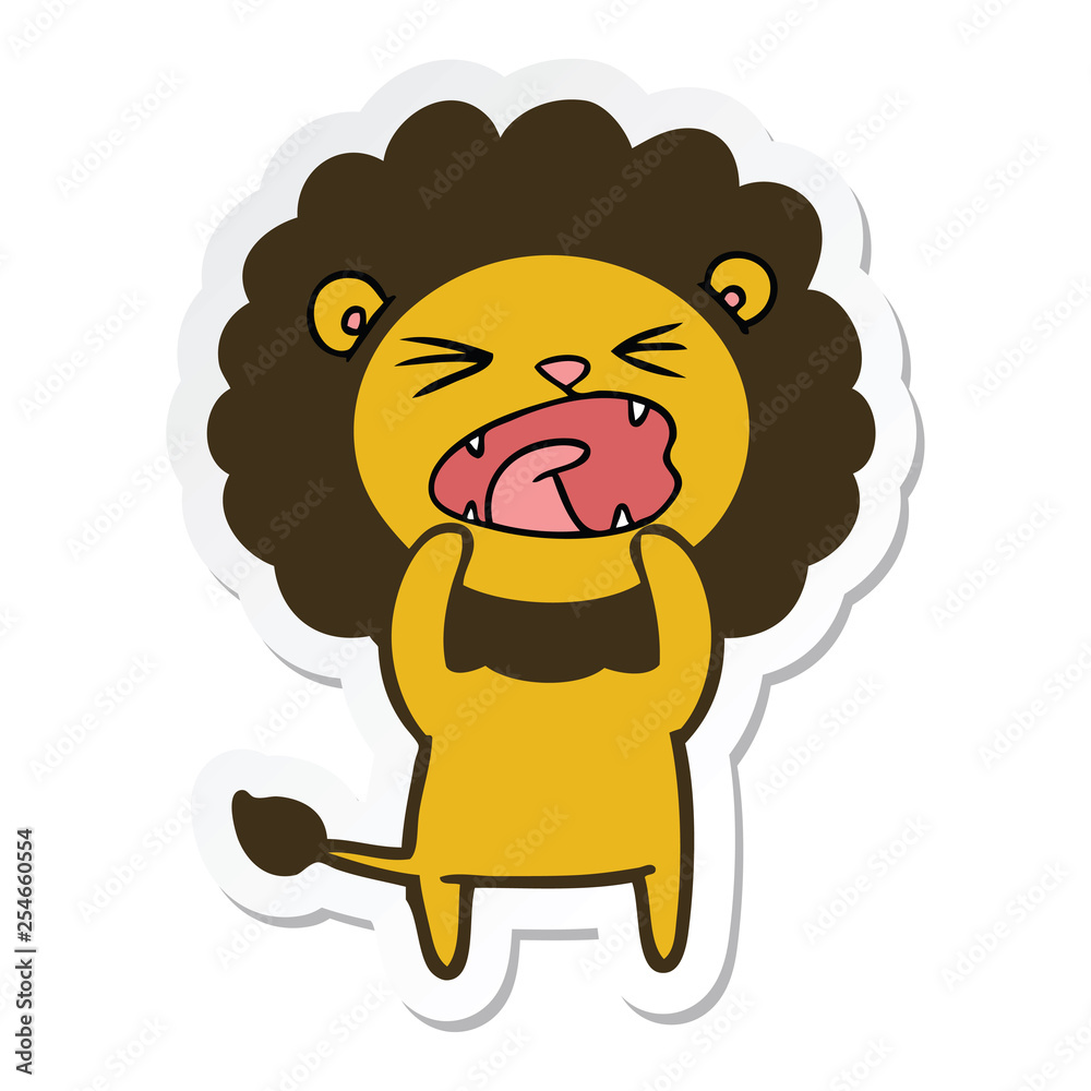 Obraz premium sticker of a cartoon lion