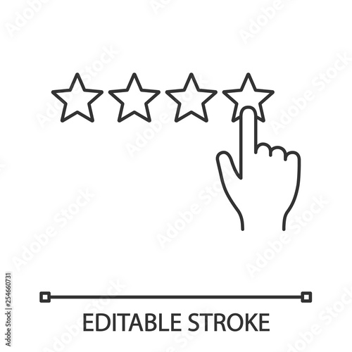 Five star rating linear icon