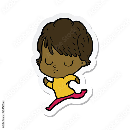 sticker of a cartoon woman