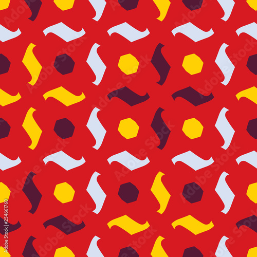 Seamless pattern with bright alternate geometric elements.