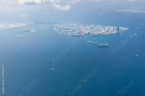 Main Capital of Maldives, Male. Picture taken from air.