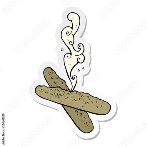 sticker of a cartoon freshly baked bread