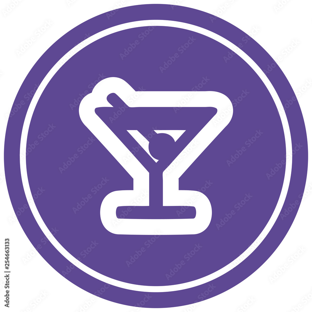 cocktail with olive circular icon cocktail with olive circular icon