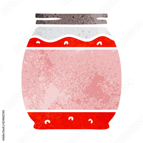 retro cartoon doodle of a strawberry jam