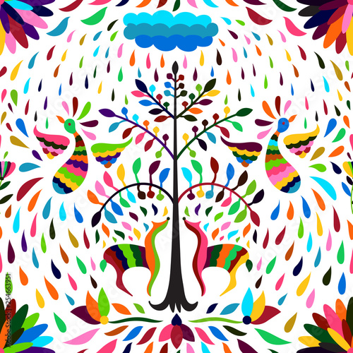 Otomi Style Seamless Pattern