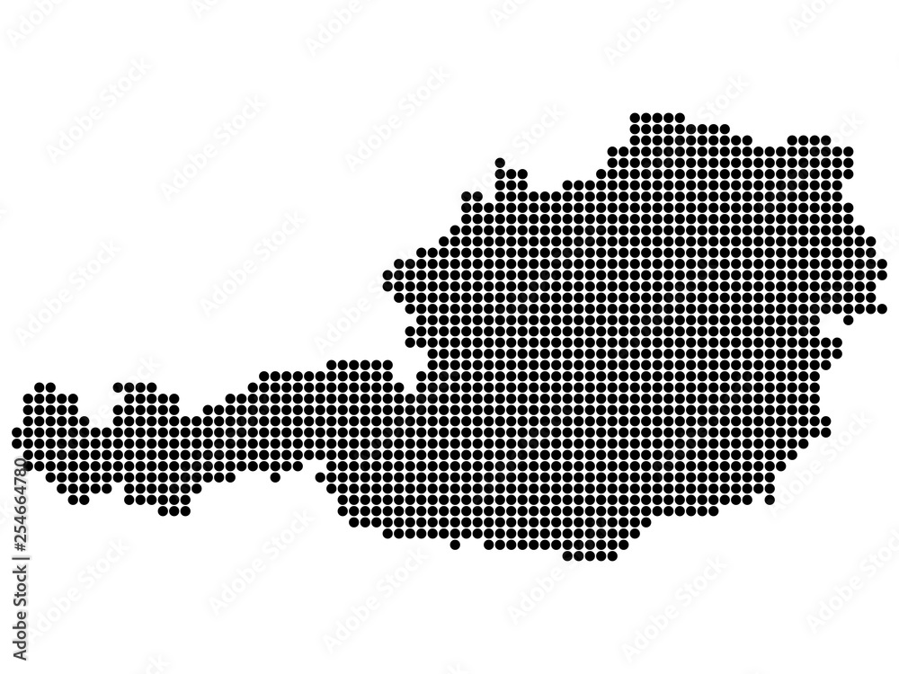 Map of Austria With Dots