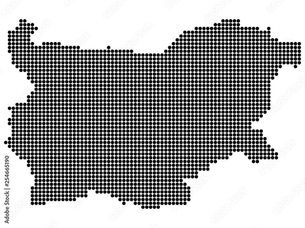 Map of Bulgaria With Dots