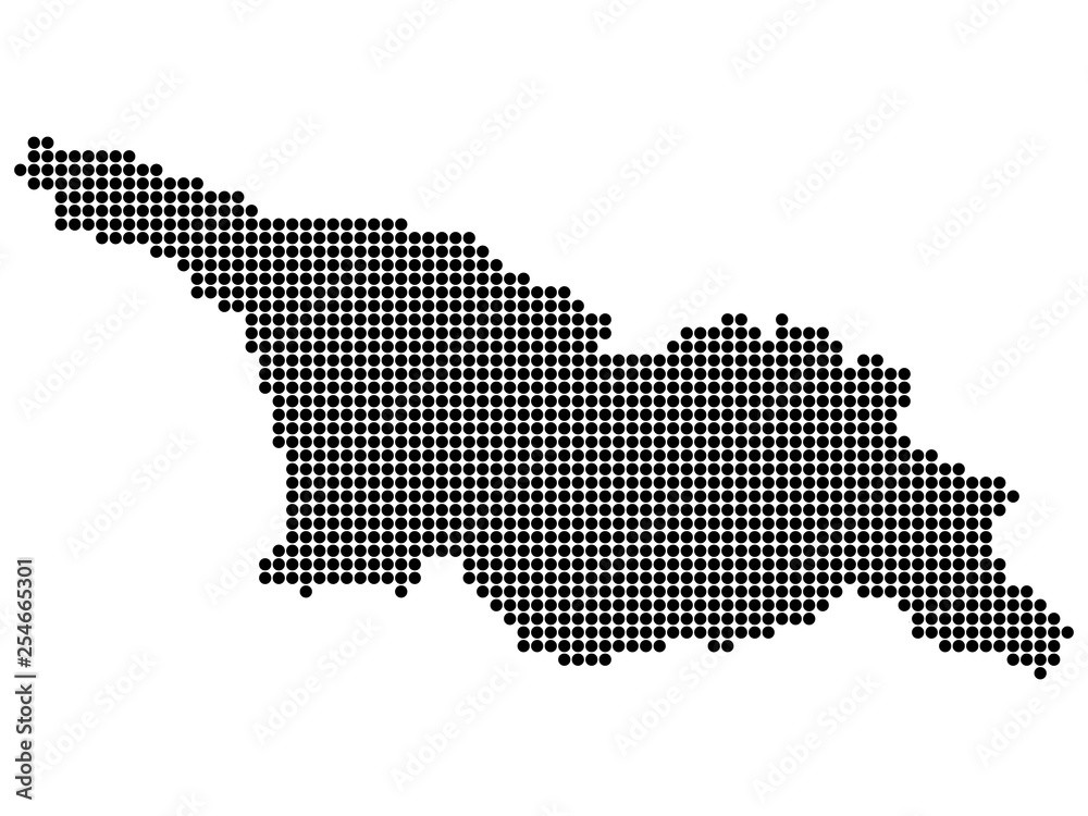 Map of Georgia With Dots