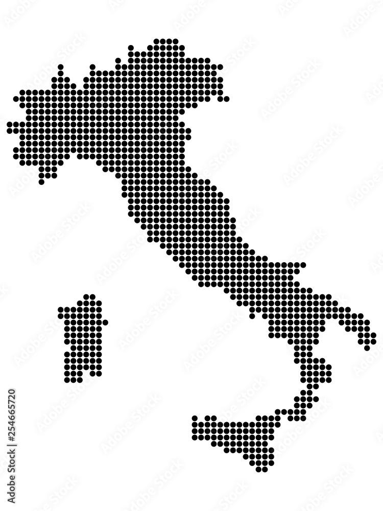 Map of Italy With Dots