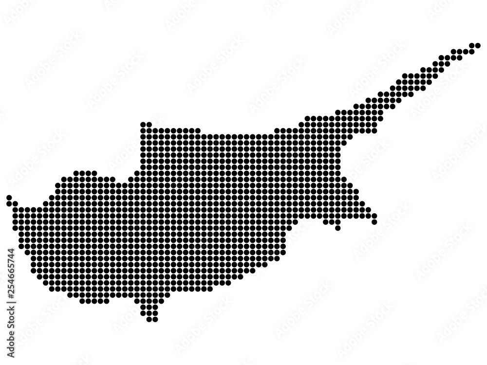 Map of Cyprus With Dots