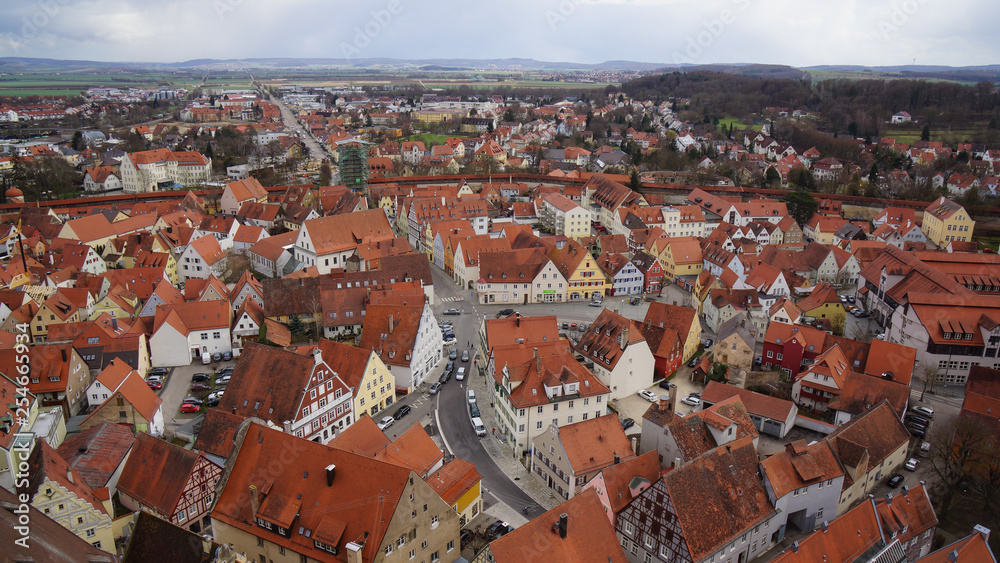 Obraz premium noerdlingen houses aerial view half timber houses