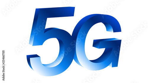5G symbol vector 3d on white background