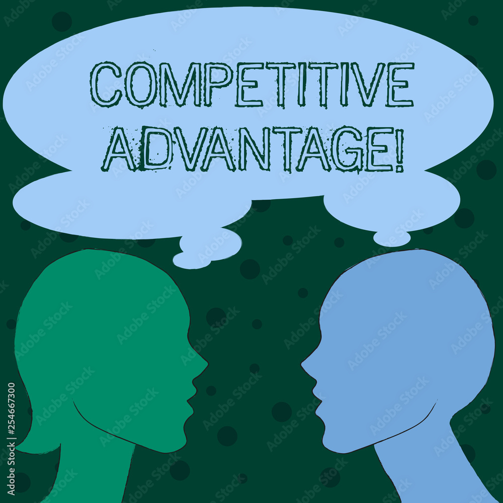 Word writing text Competitive Advantage. Business photo showcasing owning quality that will assure you leading in field