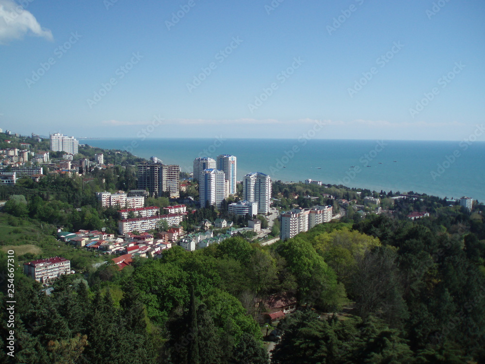 aerial view of the city sochi