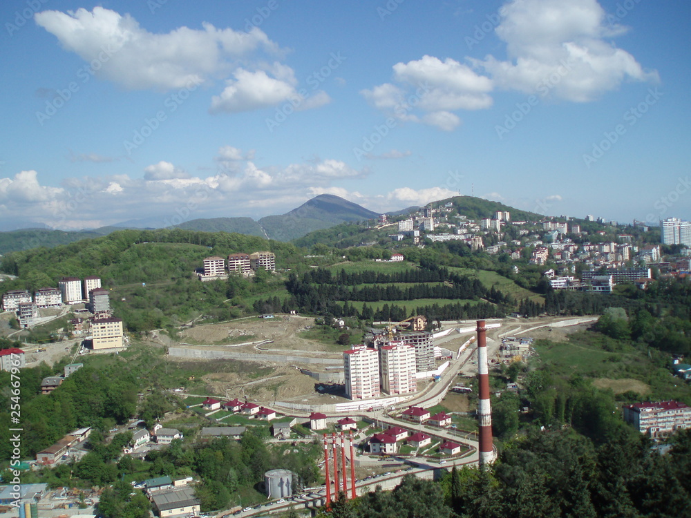 Obraz premium village in the mountains sochi