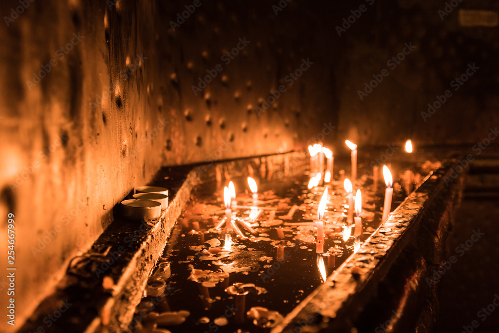Candles in orthodox cathedral