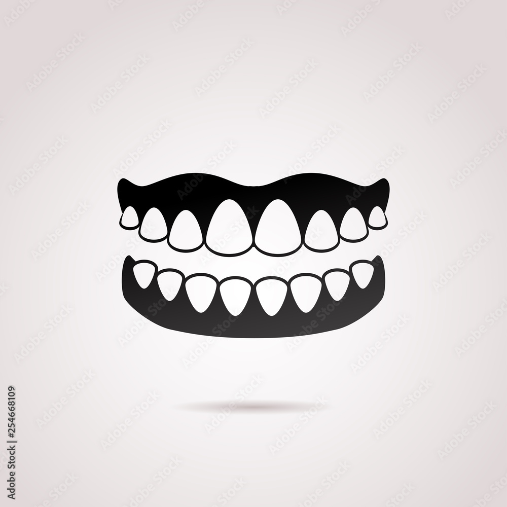 Dentures vector icon. Dentures vector icon.