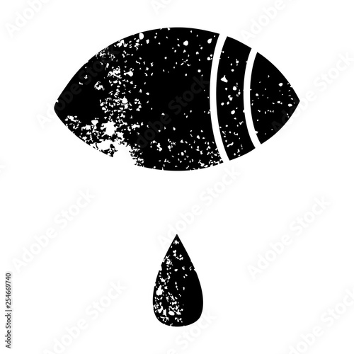 distressed symbol crying eye looking to one side